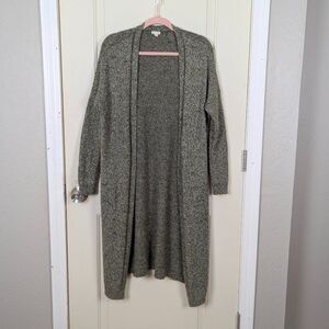 Silence + Noise | Green Long Open Front Cardigan Size Small
